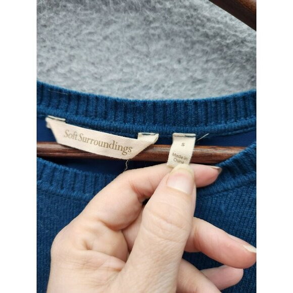 Soft Surroundings Womens Blue Wool & Alpaca Sweater Size S - Picture 2 of 4
